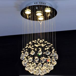 Modern LED Crystal Pendant Lamp Crystal Ball Stair Hängande Lampa Lyx Creative Bar Counter Restaurang Matsal Hängsmycke Ljus