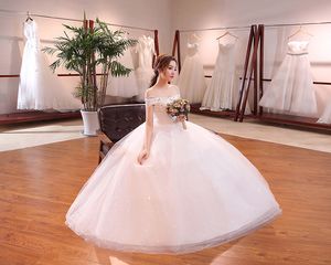 Gorąca Sprzedaż Lato Miękka Satwin Sukienka ślubna 2018 New Arrival Koreański Styl Łódka Szyi Proste Plus Size Bride Vestido de Noiva A-Line