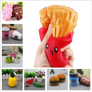Baby Decompression Toys French Fries Squishy Slow Rising Soft Fruit Ice Cream Coffee Cup Scented Kawaii Bread Relieve Anti Stress Toys