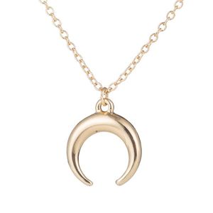 Vintage Cresent Moon Horn Pendant Necklace Women Necklaces & Pendants Statement Necklace Jewelry bijoux femme