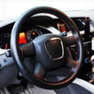 Soft PU Leather DIY Car Steering Wheel Cover With Needles and Thread