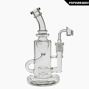 SAML Klein Bong Hookahs Dab Rig Glass Recycler Smoking water pipe Clear Blue Black joint size 14.4mm PG5089(FC-Klein)