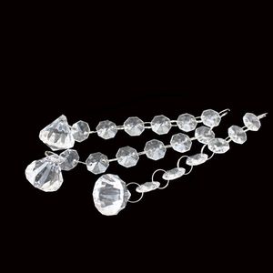 Plast klara pärlor kedja åttkantig stenform akryl kristall pärla krans strängar diy hantverk hängande för bröllop dekorationer mhm bz