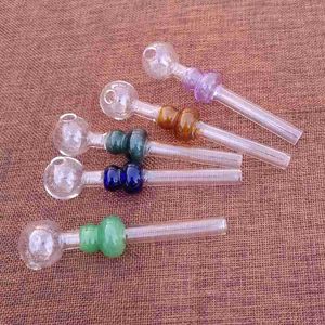 Wholesale Colorful Smoking Hand Pipes Unique Shape Glass Pyrex Oil Burner Pipes Mini Glass Spoon Pipes SW27 DHL Free Shipping