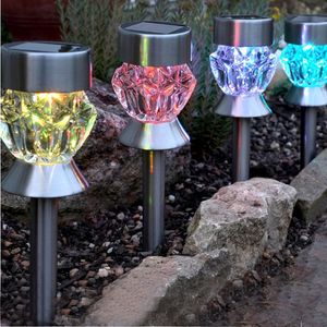 Solar Lamps Color changing lawn DIAMOND Pumpkin shaped ip65 LED landscape lamp garden Ground Holiday decor Light stainless