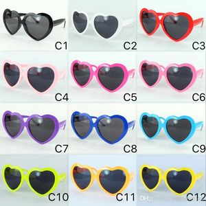 DHL Statek 13 Kolory Moda Kobiety Dziewczyna Summer Serce Kształt Lolita Sunglasses Party Beach Sunshine Shade Love Eyewear UV400