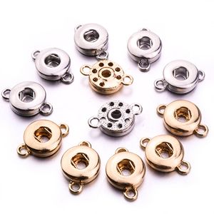 Ciondoli con base a bottone a pressione da 12 mm in metallo color argento e oro, per bottoni automatici fai-da-te, orecchini, collane, braccialetti