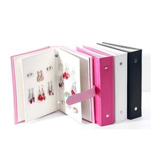 BOWEY STOCK BOKE Creative Evering Book PU Orecchini in pelle Organizzatore Fashion Holder Women Holder