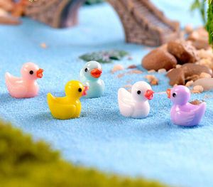 50pcs/lot Cute Ducks Miniatures PVC Action Figures Animal Figurines Micro Landscape Mini Figurine Dollhouse Fairy Garden Decor