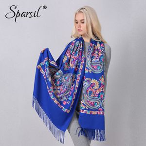 Sparsil 여성 캐시미어 자 수 스카프 가을 겨울 꽃 술 200 * 70cm Pashmina 꽃 어깨 띠 여성 무슬림 스카프 S18101307