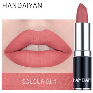 Dropship HANDAIYAN Mat Ruj Su Geçirmez Ruj Uzun Ömürlü 12 Renk E Vitamini Nemlendirici Makyaj Mermaid Pigment Çıplak 12 adet / grup