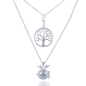 New Tree of life Essential Oil Diffuser Pendant Multi-layered Necklace Aromatherapy cage wing charm For women s Fashion Jewelry