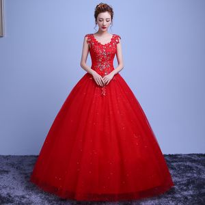 Double Shoulder Sexy Lace Crystal Wedding Dress 2018 Vintage Belt Vestido de Noiva Plus Size Bridal Dress Gratis frakt