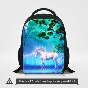 Fabrik Direkter Großhandel Schulrucksack für kleine Mädchen Jungen personalisiertes Design Einhorn bedruckte Büchertaschen Kinder 12 Zoll Kindergarten Pack