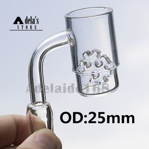 Kar tanesi eklemek kuvars banger duman tırnak OD 25mm Düz Üst Bangers XL 10mm 14mm 18mm Erkek Kadın Dab Rig