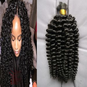 Brazilian braiding hair extensions 100g no weft human hair bulk for braiding Kinky Curly bulk human hair wholesale