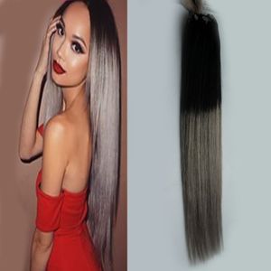 Ombre 100g/pack 10"-26" Remy Loop Micro Ring Hair silky Straight 100% Human Hair Extension Capsule Keratin Bead Hair