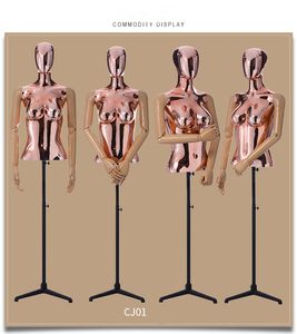 최고 수준 크롬 황금 상단 본문 여성 Dressmaking 유연한 마네킹 의류 디스플레이에 대 한 구부러진 손 모델