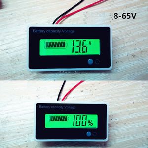 Freeshipping 12V 24V 36V 48V 72V 60V syra blybatterier Indikator Lithium Batterikapacitet Digital Voltmeter + Case