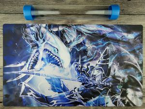 Blå-ögon vit drake mörk trollkarl yugioh playmat gratis högkvalitativt rör