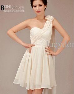 Skräddarsydda Stil B Nya Billiga Elegant Special Halter Knee Length Bridesmaid Dresses / Wedding Party Dresses