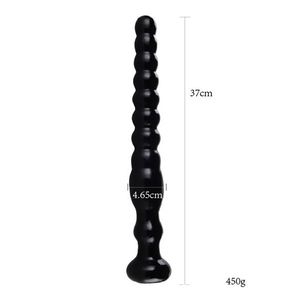 340 * 46mm Super Long Anal Beads Silicone Anal Plug Vuxen Sexleksaker För Kvinna / Män Anal Dildo Erotiska Leksaker Butt Plug Sex Shop Y1892803