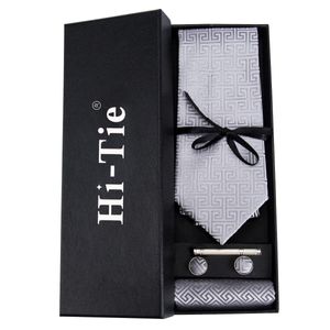 Gift Box for Tie Set Mens 100% silk tie handkerchief cufflinks collar clip set of 4 Wholesale Mens Ties Set Box free shipping HB-01