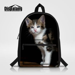 Borsa da scuola in tela per donna Borsa a tracolla da viaggio per donna con stampa di gatti animali Borsa da viaggio Zaino per laptop Mochila Girl Zaino per adolescenti