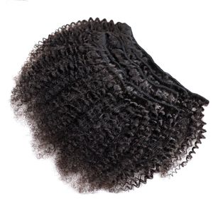 Afro Kinky Curly Hair Clip In Human Hair Extensions 100 gram / Set Clip In Human Hair Extensions 8 st Remy