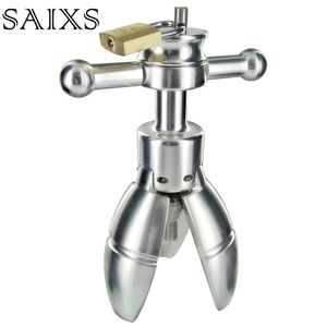 Anal Stretching offenes Werkzeug Erwachsenes SEX Spielzeug Edelstahl Anal Plug mit Schloss Expanding Ass Appliance Sex Toy Drop Shipping Y18110106