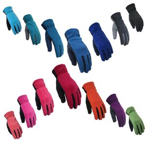 12 colors Factory direct sale winter outdoor gloves men and women AB surface stitching fleece double velvet warm gloves