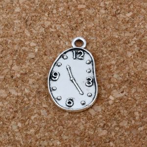200Pcs/lot Antique Silver Alloy Clock charm Pendant For Jewelry Making Bracelet necklace Findings 13* 22mm A-203