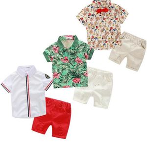 NUOVI set di abbigliamento per ragazzo Ins Kids 100% cotone manica corta camicia da ragazzo con colletto rovesciato + set di vestiti per ragazzo pantalone