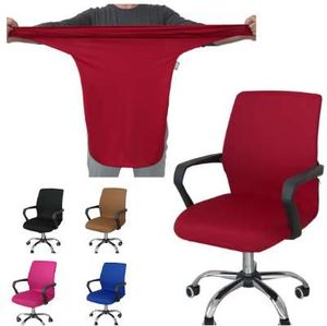 Smooth poliéster escritório cadeira capa elastic computador housse de chaise lavável removível rotativo preto vermelho azul frete grátis