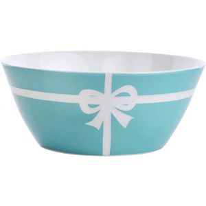 Cerâmica azul talheres 5.5 polegada tigelas de café da manhã disco Bow tigela china sobremesa tigela tigela de salada de cereais dinnerware boa qualidade Presentes de casamento