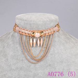 3 pcs marca bohemia borla choker mulheres colar de couro marrom indiano cadeia chocker collier colares pingentes bijoux femme a0776
