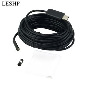 Freeshipping 10m Impermeabile 6 LED USB Endoscopio Tubo di ispezione Fotocamera 7.0mm Specchio per obiettivo Fotocamera per boroscopio digitale elettronica