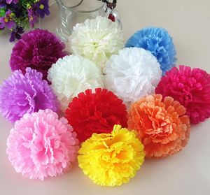 9cm available Artificial Silk Carnation Flower Heads Mother's Day DIY Jewelry Findings headware 11 color