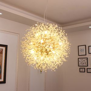 Modern LED Crystal Pendant Lamp Dandelion Chandelier Light Fixture For Dining Room Bedroom Lustres de Cristal AC110V V