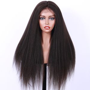 Natural Preto 360 Peruca Dianteira Do Laço Pré Arrancado Com o Cabelo Do Bebê 150 Densidade Dianteira Do Laço Peruca de Cabelo Humano Brasileiro Glueless Yaki Remy Peruca