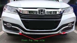 Yüksek kaliteli ABS krom araba ızgara dekorasyon trim şerit trim, Honda Accord 2016-2017 için ön sis lambası trim şerit