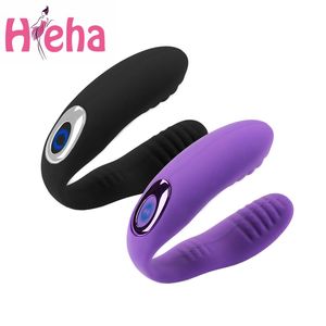 Hieha Su Geçirmez Yetişkin Seks Oyuncakları Çiftler için USB Şarj Edilebilir kadın U Şekli G-Spot Anal Vibratörler Kadın 10 Hız Masaj Y18102906