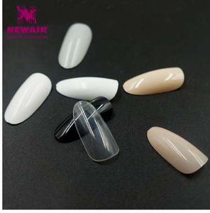 Wholesale rounded nail designs resale online - Oval Fake Nails with Designs Colors Full Cover Round False Nails ABS Artificial Tips Nail Art Decorations Women
