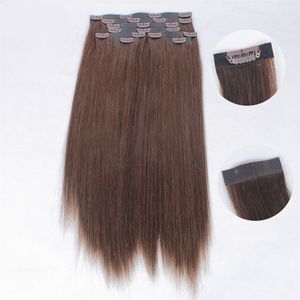 ELIBESS HAIR- 신제품 Remy 브라질 사람의 이음새없는 클립 확장 머리 80g / piece 8pcs 어두운 색상과 금발의 색상 avaiable