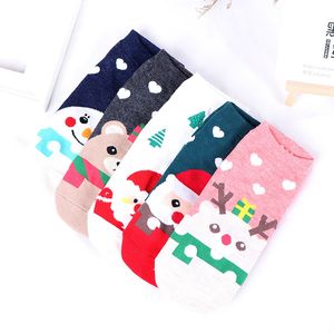 Neueste Weihnachten Kinder Söckchen Weihnachten Santa Schneemann Geschenke Socken Nette Frauen Baumwolle Warme Druck Socken