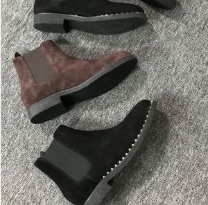 2018 moda apontou toe homens camurça botas de couro estilo Vintage botas de moda masculina mujer bota pico stud booties