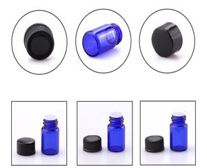 600 pz/lotto trasporto Veloce 1 ml 2 ml 3 ml Bottiglie di Olio Essenziale di Vetro Blu Mini Fiale Campione di Vetro bottiglia Contenitore