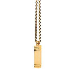 Single Cube Pendant Necklace Cremation Urn Jewelry Ashes Premium rostfritt stål (guld)