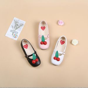 Baby Girls Shoes Fashion Hot Sale Children Sneakers Girls Cherry Accessories Soft Bottom PU Leather Shoes Baby Princess Shoes