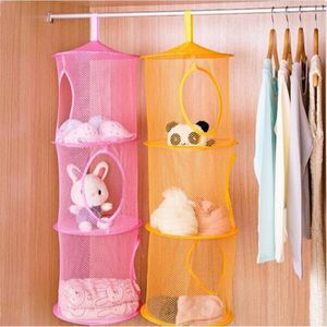 3 Shelf Hanging Storage Net Bedroom clothing storage Kids Toy Organizer Bag Bedroom Wall Door Closet